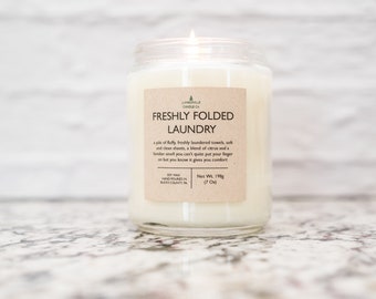 Freshly Folded Laundry Soy Candle: Cotton & Citrus Scent