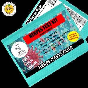 HERPES TEST KIT - Prank Mail Geschenk Gag - Witzig, Weihnachten, Geburtstag, Geschenk - Direkt an geliebte Person / Opfer gesendet (100% anonym)