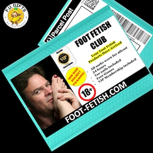 Foot Fetish Club - Prank Mail Gift Gag - Funny, Christmas, Birthday,  Present - Sent directly to loved one/victim (100% anonymous)