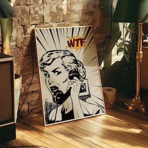 WTF Quote Bubble Print: Vintage Pulp Comic Girl (Digital Download)