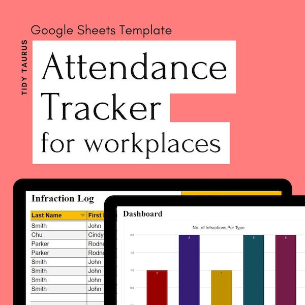 Attendance Tracker 2024 for Google Sheets | Attendance Point Logging, Tardiness and Absent Records, Point Accumulation