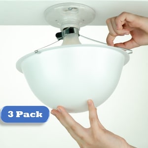 Ceiling Light Bulb Cover, Clip On, Light Bulb Shade, Exposed light cover, Bare light bulb, 3 Pack