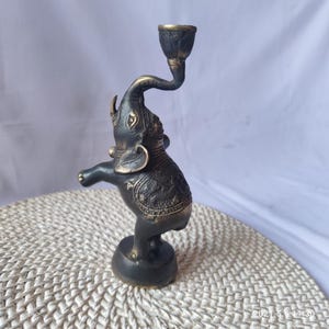 Vintage Standing Elephant Brass figurine | 7.8&#39;&#39; Tall Elephant Brass animal miniature  | Vintage home accent | office decor | gift ideas