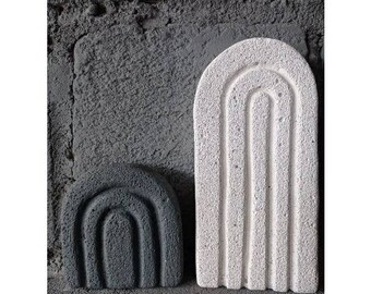 Juego de 2 bandejas decorativas / bandeja decorativa de hormigón texturizado / bandeja de hormigón minimalista