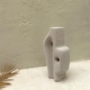 Unique Irregular Vase | white textured concrete vase | minimalist nordic vase