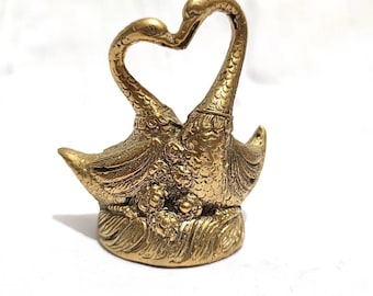 Figuras de latón con forma de cisne de amor, 3,9'' de alto, decoración vintage para el hogar, la oficina, ideas de regalo para ella