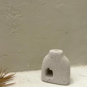 White Concrete Textured Nordic Vase | white japandi vase | Minimalist Concrete Vase