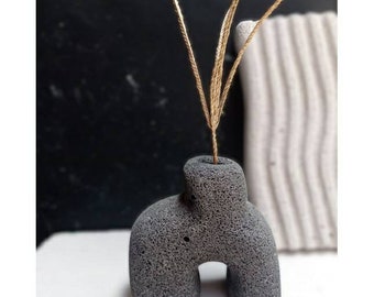 Jarrón de hormigón escandinavo / Jarrón minimalista texturizado / Jarrón de hormigón pequeño