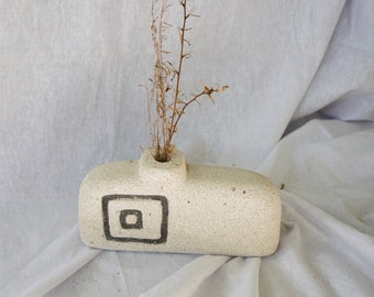 Jarrón grande texturizado blanco mate / Jarrón grande de hormigón mate / Jarrón de hormigón para flores secas / Jarrón de hormigón texturizado