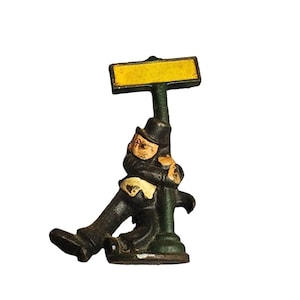 Vintage Cast Iron Bottle Opener Drunk Man Leaning on Sign Post 3 3/4