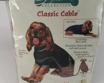 Pet sweater classic cable dog sweater red rouge