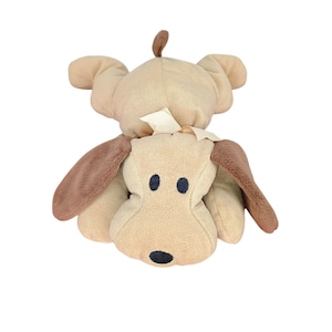 Vintage 1994 TY Pillow Pal Woof Brown Puppy Dog Plush