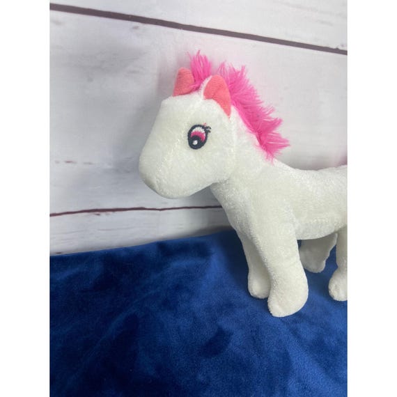 National Prize And Toys White Horse With Pink Mane 10 Inches Long
