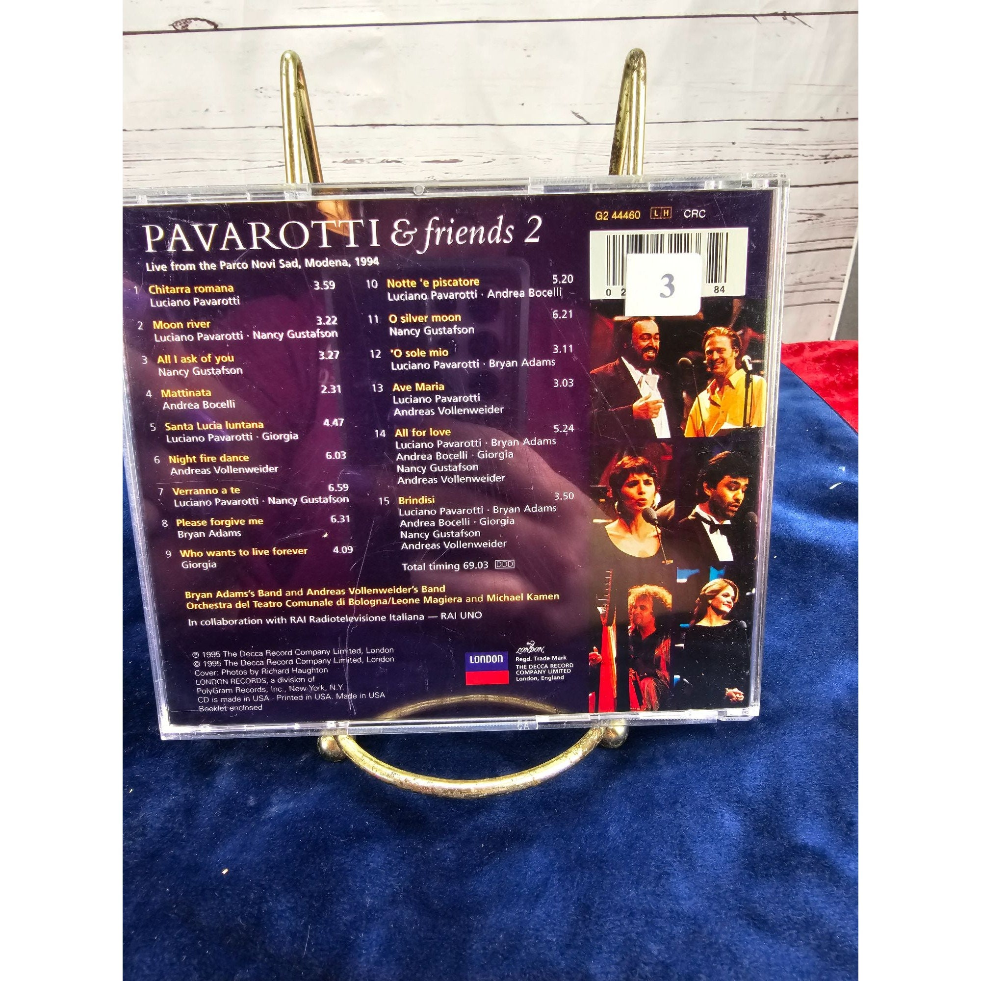 PAVAROTTI & FRIENDS 2 Bryan Adams Bocelli Andreas Vollenweider