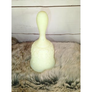 Vintage 1970s Fenton Custard Satin Finish Glass Bell