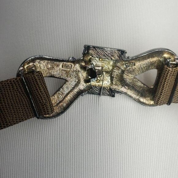 Mimi‎ Di N Vintage Infinity Lion Belt bow decoration closure1986 Vintage Mimi Di N Gold Lion Head Metal Belt Buckle - Etsy main image 4