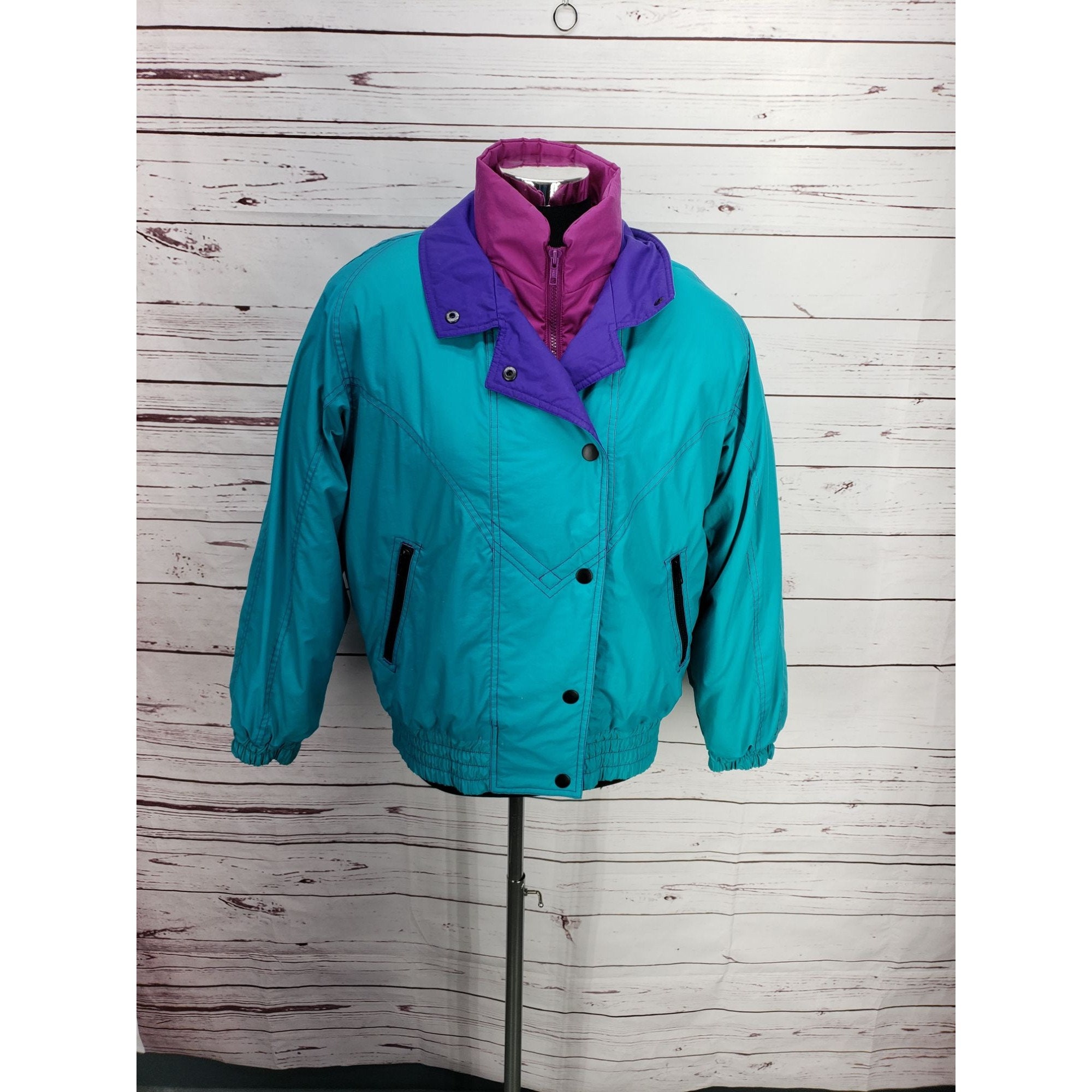 Cabin Creek Teal 80s Vintage Style Wind Jacket Ski Winter - Etsy