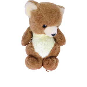 Oso de peluche vintage de California, marrón y crema, 25 cm, fibra sintética coreana