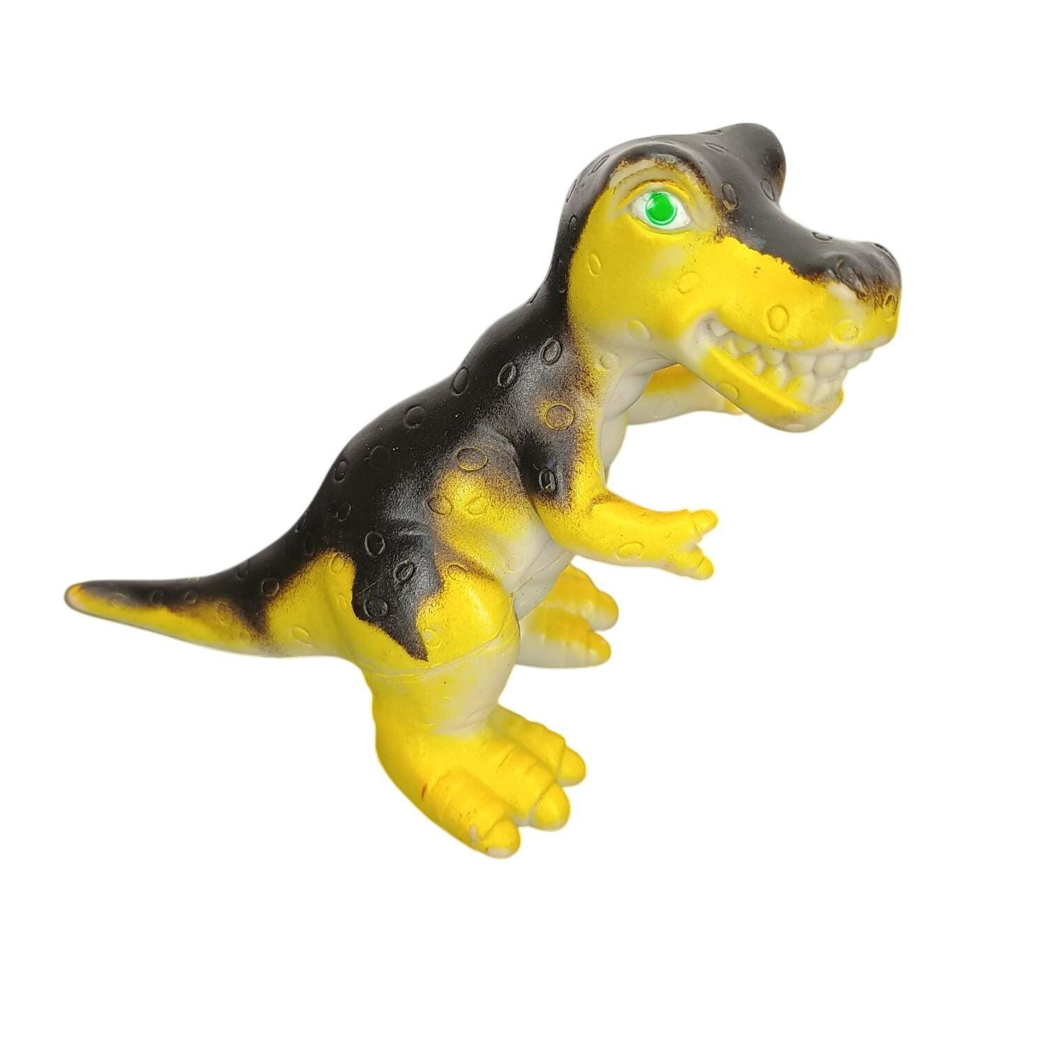 Vintage Animal Planet Yellow & Black Soft Rubber Tyrannosaurus Rex