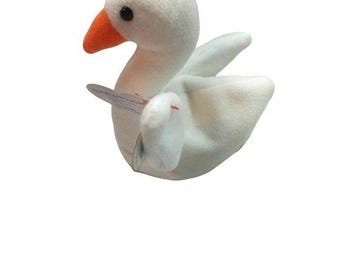 Ty Beanie Baby Gracie The Swan knuffel 1996 verjaardag verzamelobject wit met label