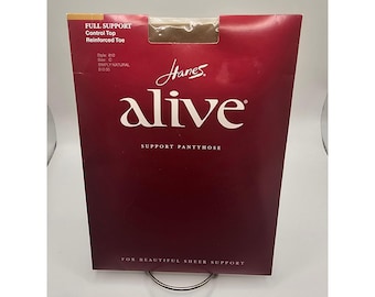 Hanes Alive Support Strumpbyxor Fullt stöd Kontroll Topp Förstärkt Tå Simply Natural Storlek C