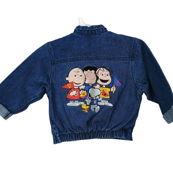 Vintage 1980s Snoopy Denim Jacket, 24 Months, Embroidered Peanuts