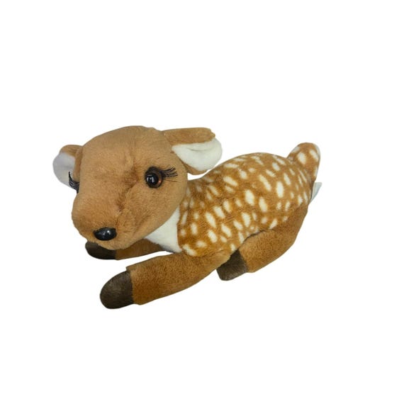 Vtg Soft Paws Brown Spotted Fawn Deer 1990s Plush Stuffed Animal