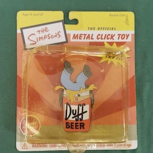 Simpson&#39;s Homer Duff beer vtg metal click toy
