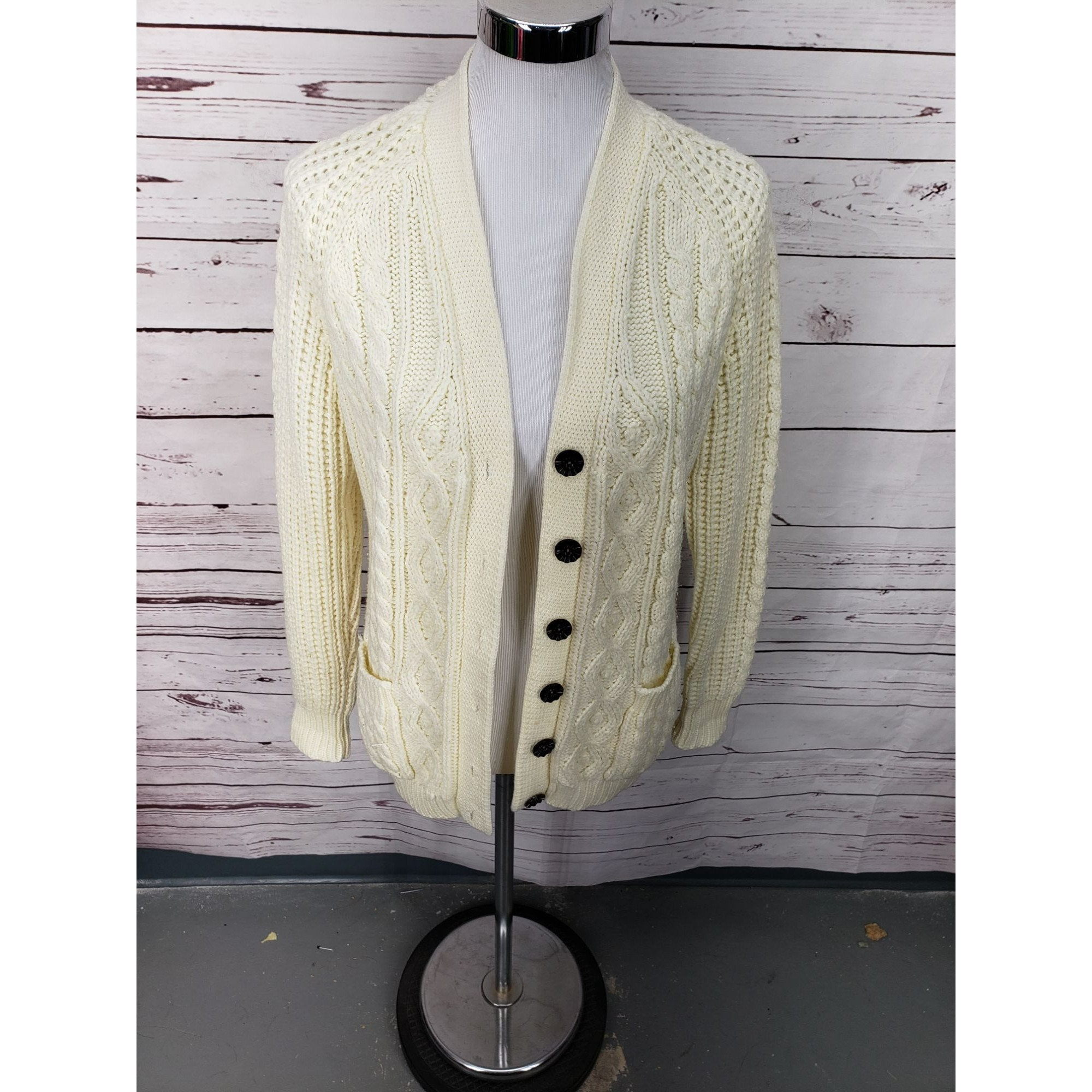 Cream button up sweater outlet