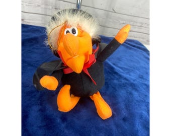 Fun World oranje heks zwarte hoed knuffeldier