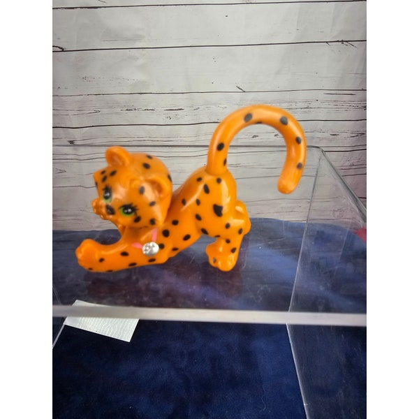 1993 Kenner Littlest Pet Shop Cheetah Cat Figure Toy Orange Original Authentic Vintage