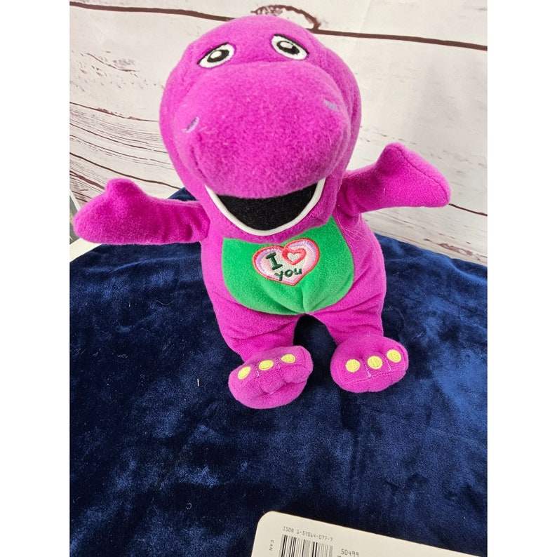 BARNEY THE PURPLE Dinosaur Singing I LOVE YOU Song Soft Plush Cuddly