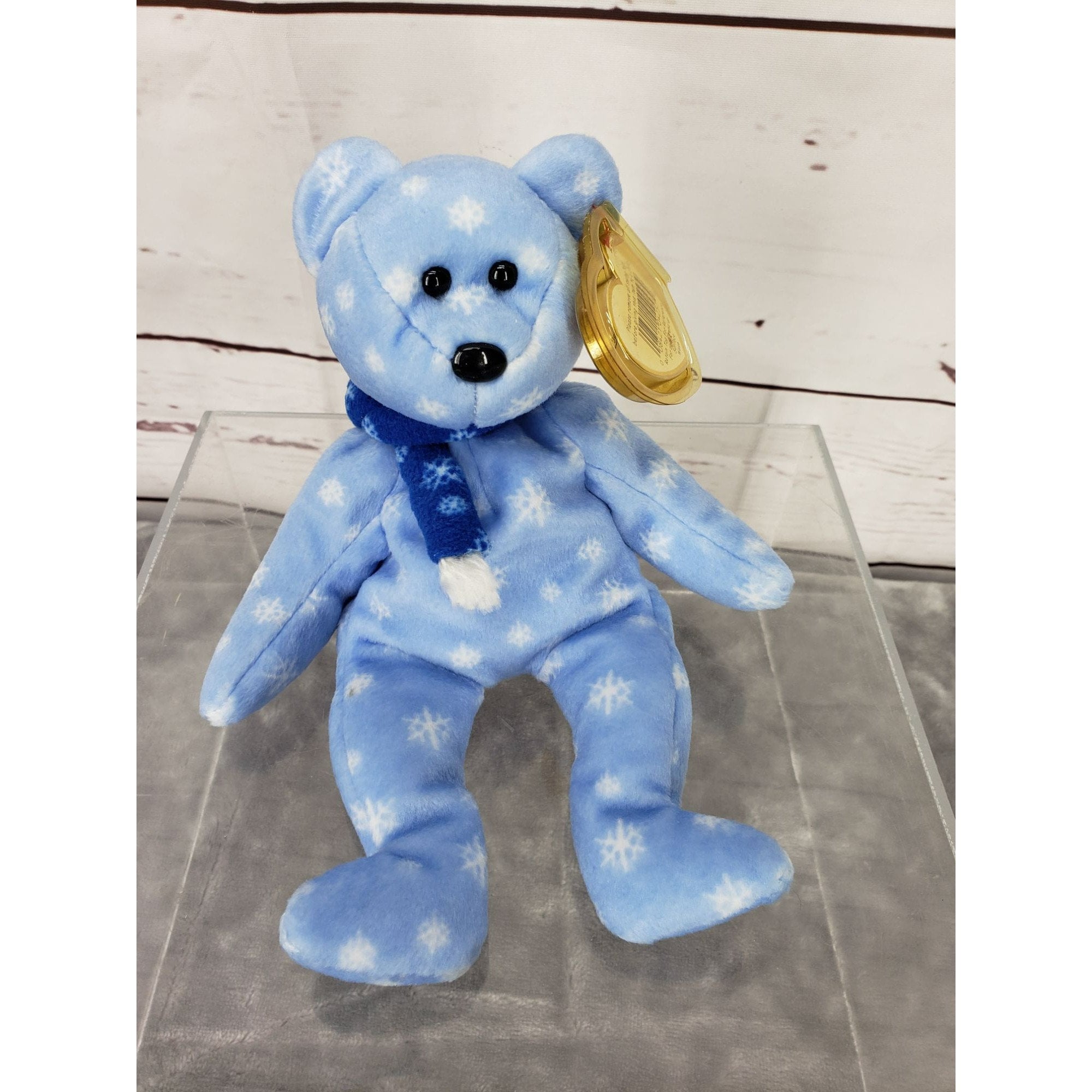 Ty Beanie Babies Christmas Blue White Snowflake 1999 Holiday Teddy Bear Etsy