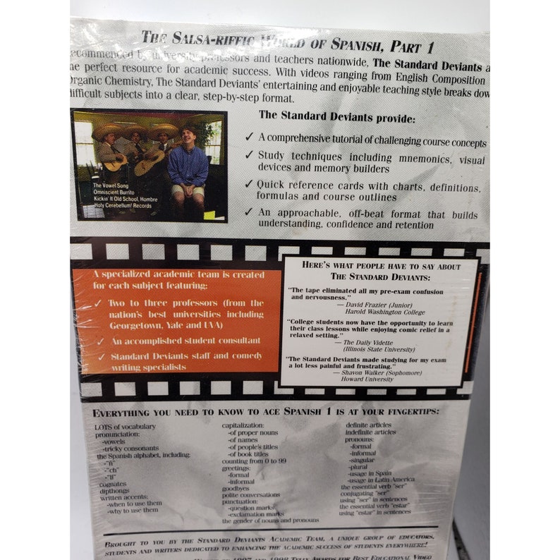 The Standard Deviants Spanish 1 VHS Used VCR Video Tape Cerebellum Etsy