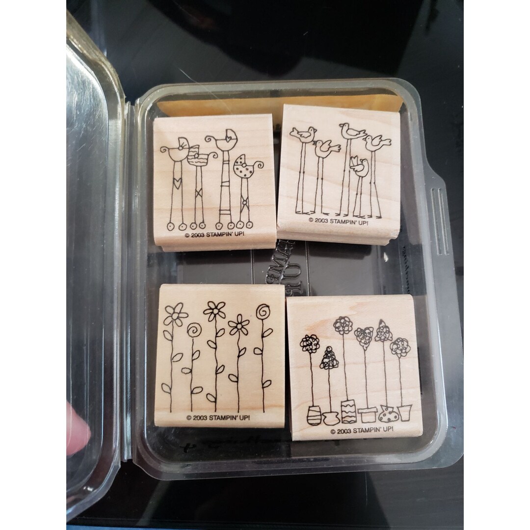 Stampin up Simple Somethings 4 Wood Mount Stamps 2003 Unused - Etsy