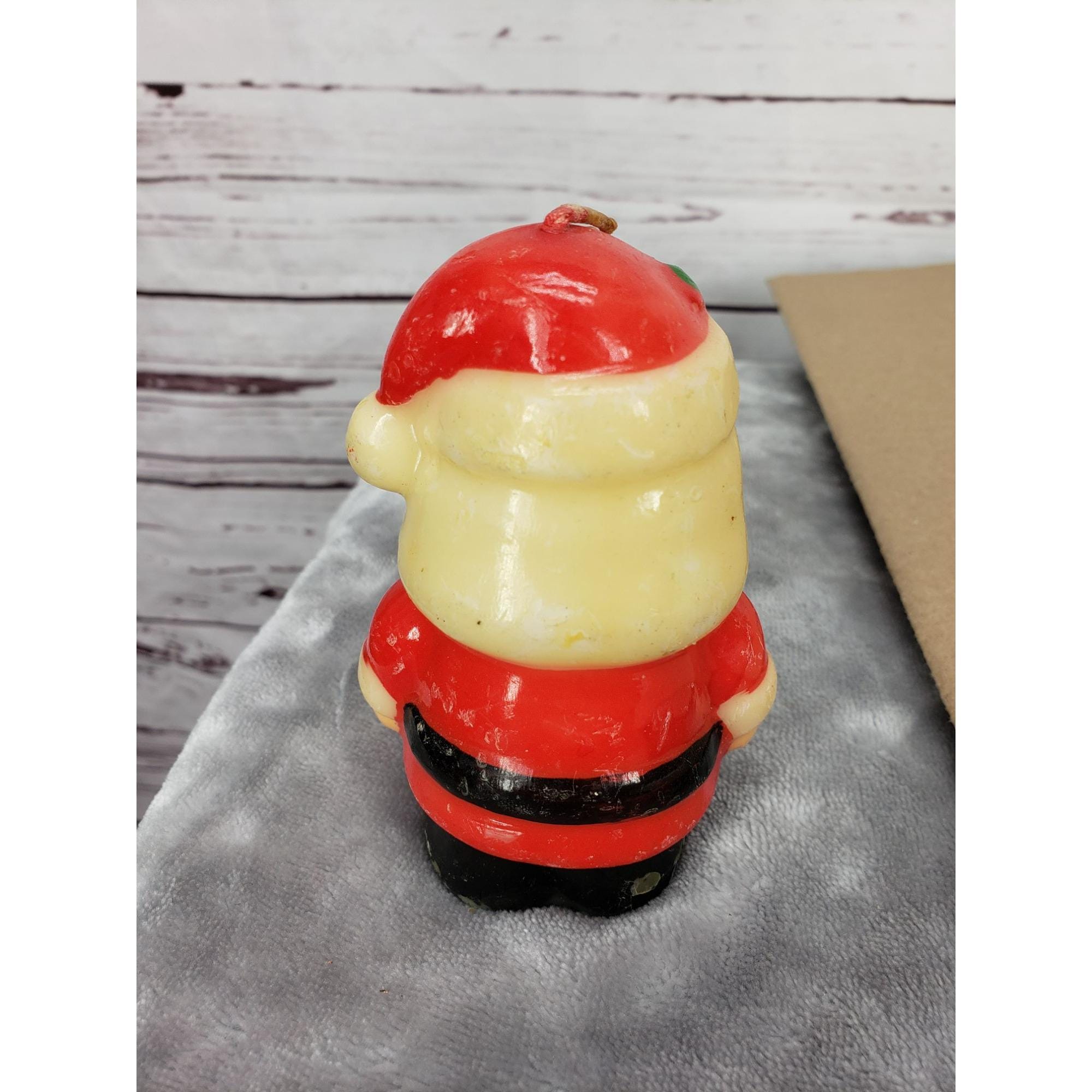 ヴィンテージ サンタクロース型ホリデーキャンドル 赤と白のクリスマス