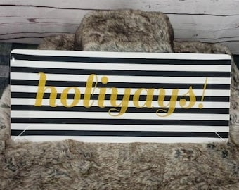 Anthropologie Holiyays striped storage tray Vanity Christmas Food Tray
