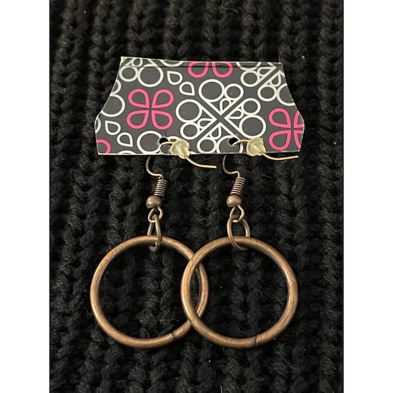 PAPARAZZI Bronze Hoop Charm Accessibly Drop Fashion Earrings