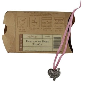 Longaberger Tie Back Horizon Of Hope Basket Decor Roze Zilver HART