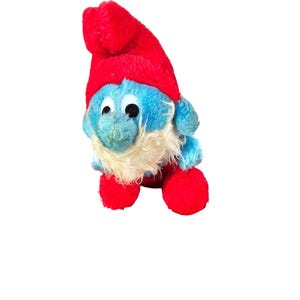 Vintage 1981 PAPA SMURF Plush 8&quot; Peyo Wallace Berrie Stuffed Toy