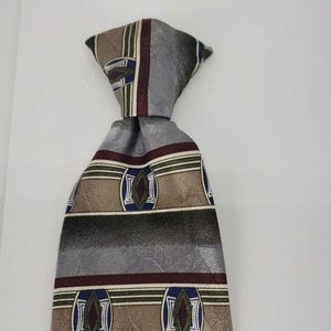 Don Loper Beverly Hills Mens Multicolor Geometric Striped Polyester Tie