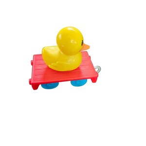 Duck Toy On Red Rolling Platform By Mattel 2021 Yellow & Red Detachable Design