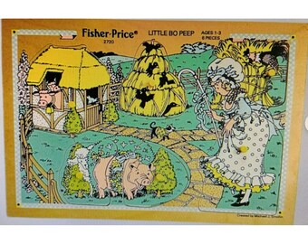 Fischer-Preis Little Bo Peep 7729 Vintage Puzzle Mit 8 Teilen Alter 1-3 Karton