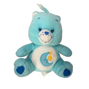 Glücksbärchis 2003 Gute-Nacht-Bär Plüschtier Von Nanco Blue Moon Star Design 8 "Stofftier