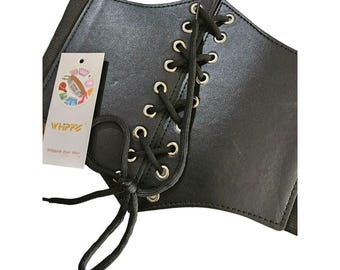 None Womens Corset Belt Lace-up Cinch Belt Tied Corset Elastic Waist Belt