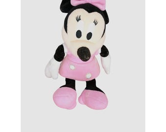 Disney Minnie Mouse Plush Toy Pink Dress 10" Stuffed Animal Doll For Kids
