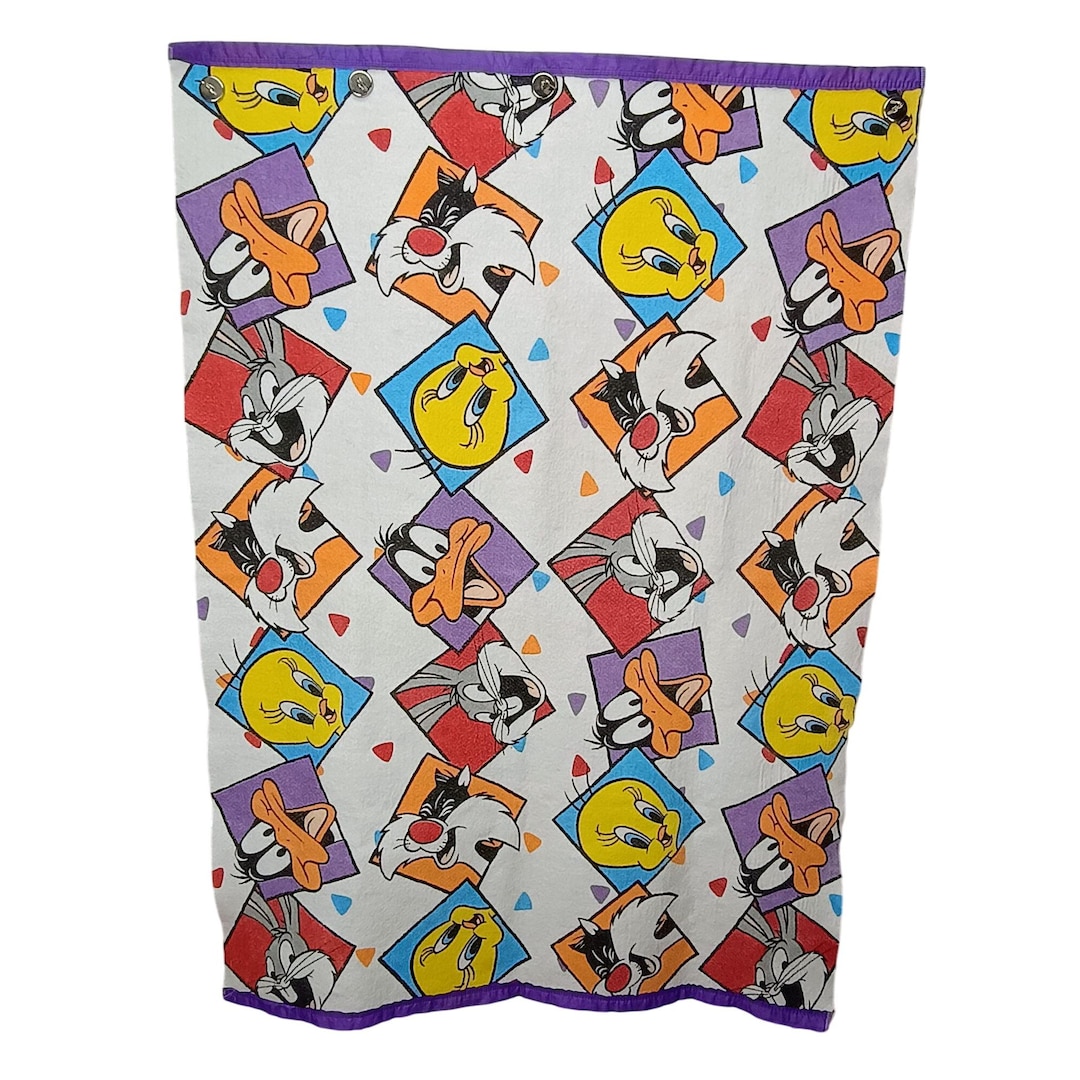 Vintage Looney Tunes Blanket Bedspread Bugs Bunny Daffy Duck