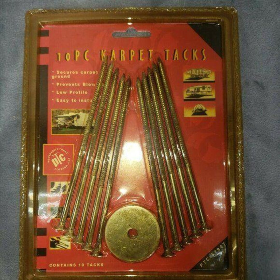 10pc Karpet Tacks Set With Washers for Carpet Grounding & Outdoor ...