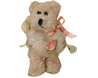 Boyds Collection Ltd Engel teddybeer pluche 1990 met roze lint en roos