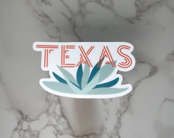 Texas Cactus Sticker, West Texas Inspired, Hand Drawn